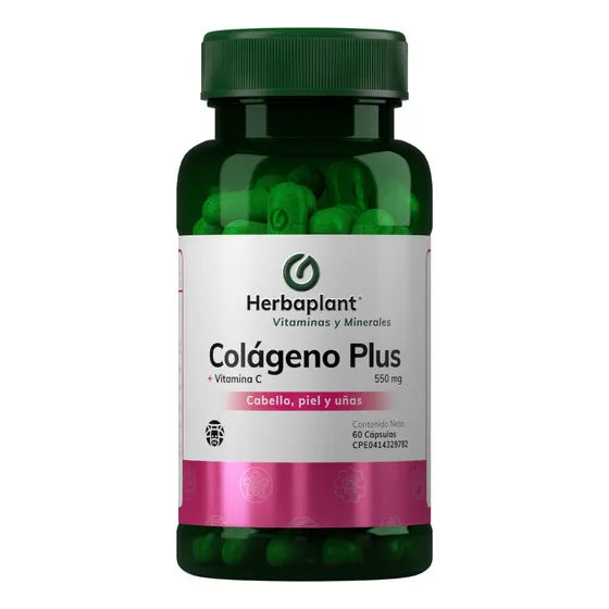 Colágeno Plus 550mg Piel Uñas Cabello Ligamentos Herbaplant