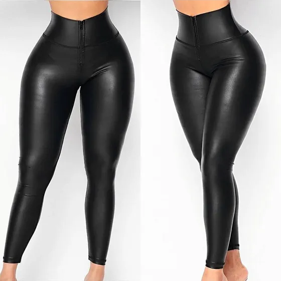 Pantalón Leggins Chinzado Efecto Cuero, Levanta Cola