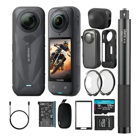Câmera Insta360 X5 8k Kit Completo + Cartão + Nfe Br Preto Preto