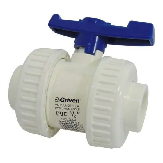 Valvula Pvc Doble Unión Roscada 1 PuLG
