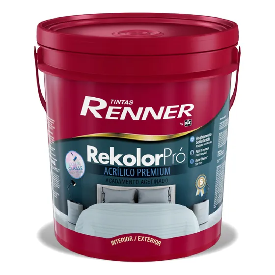 Pintura Rekolor Pro Satinada Renner Gtia 5 Años 18 Lt