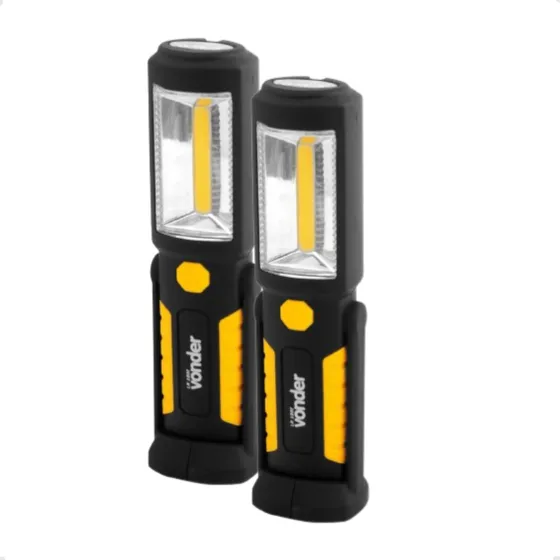 Kit 2 Lanterna Recarregavel Inspecao Carro 2w 3 Led Vonder