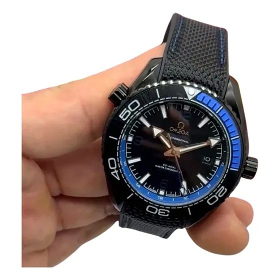 Relógio Omega Seamaster Ocean, Preto Detalhe Azul.