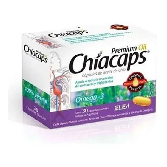 Chiacaps Aceite De Chia Omega 3 Premium Oil 30 Cápsulas