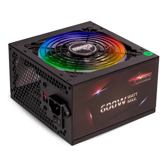 Fonte De Alimentação Rgb Pc Atx 600w Real Bivolt 110v/220v