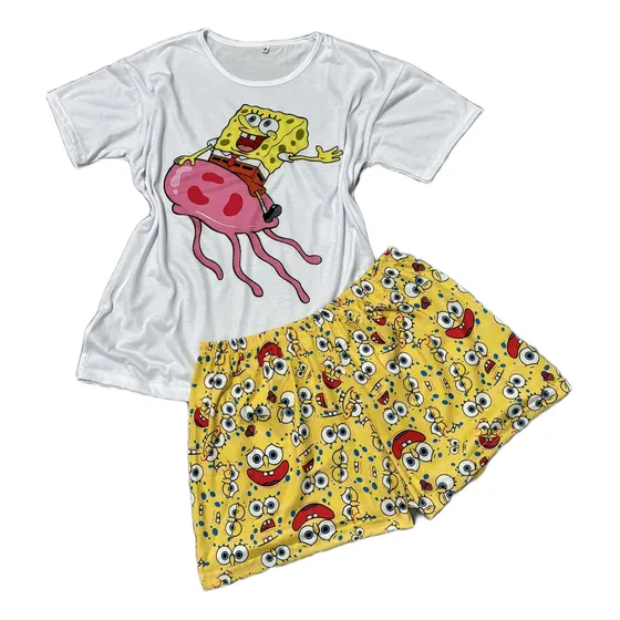 Pijama Corto Verano Bob Esponja Remera + Short