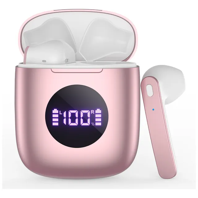 Audífonos Inalámbricos Occiam N7 In Ear 50H Batería Cancelación de Ruido Carga Inalámbrica HI-FI Bajo Pantalla de Carga Conexión Rápida Control con Un Botón iseño Ergónomico IPX7 Color Rosa