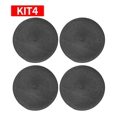 Kit4 Jogo Americano Redondo Sousplat Mesa Posta Cozinha