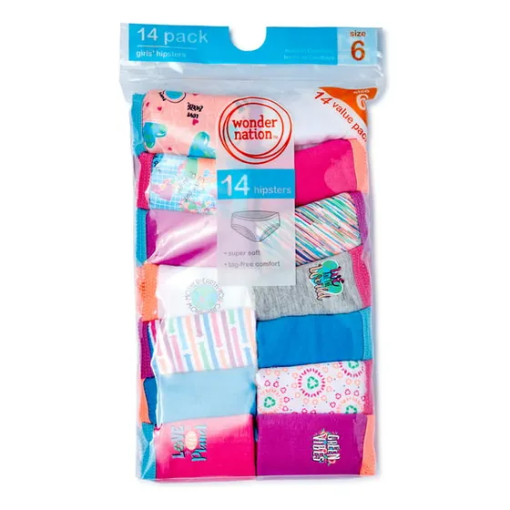 14 Pantaletas, Panties, Blumers Niñas Wonder Nation T8