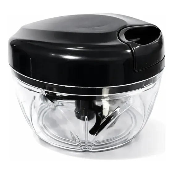 Processador Manual 500ml Triturador Alimentos 3 Lâminas Picador Alho Cebola Legume Frutas Cozinha Rá