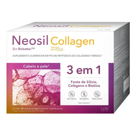 Neosil Collagen Colágeno Sabor Abacaxi Com 30 Sachês