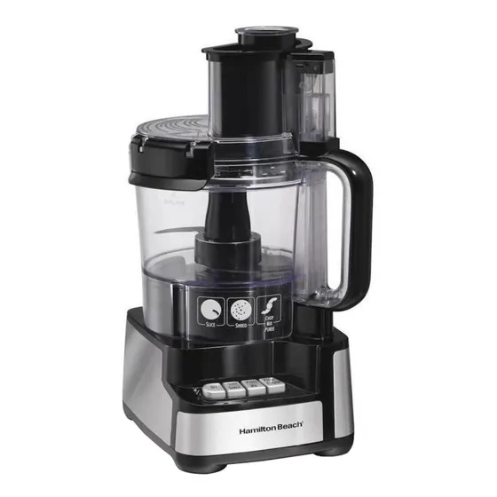 Procesador De Alimentos Hamilton Beach Stack & Snap 70725 450w Negra Y Acero Inoxidable 127v