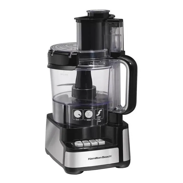 Procesador de alimentos Hamilton Beach Stack & Snap 70725 450W negra y acero inoxidable