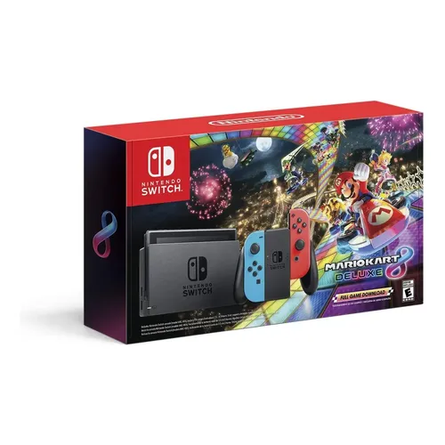 Console Switch V2 32gb Mario Kart 8 Deluxe Vermelho, Azul E Preto