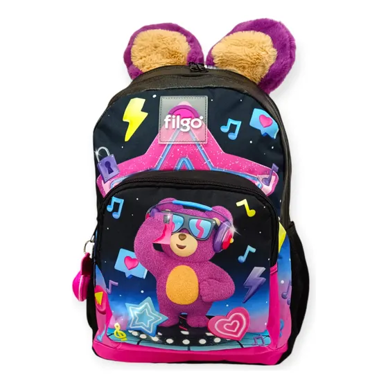 Mochila Escolar Filgo 18 Pulgada  Osito Con Oreja Movibles