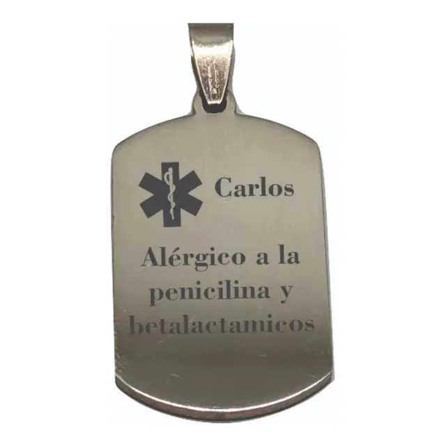 Medallas En Acero Con Grabado Alertas Medicas