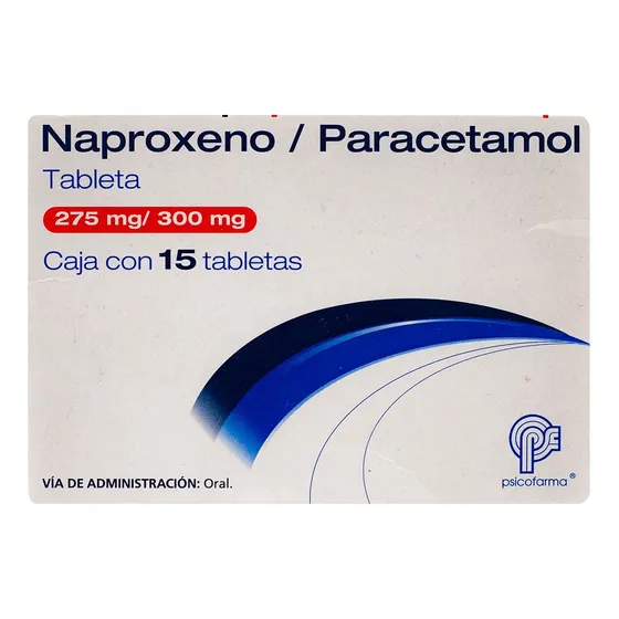 Naproxeno 275 Mg Paracetamol 300mg 15 Tabs Psicofarma