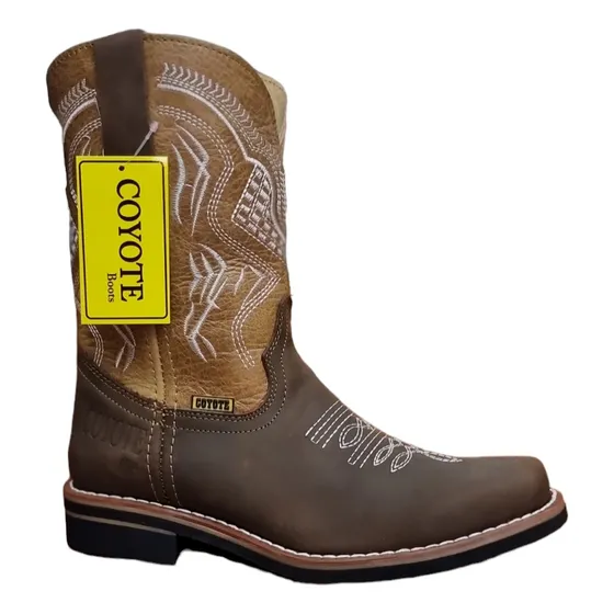 Botas Vaqueras Coyote Rodeo Roper Para Hombre 