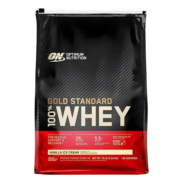Proteina On Gold Standard 100% Whey 10 Lb Sabor Vainilla Optimum Nutrition