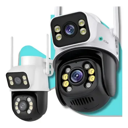 Câmera Segurança Externa Lente E Antena Dupla A28b Zoom 5g Branco Wifi Rj45