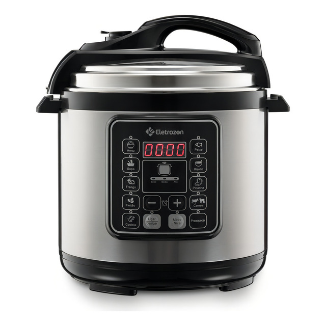 Eletrozon Elt-808 Panela De Pressão Elétrica 6 Litros Inox Eletrozon Prateado 220v 60 Hz Eletrozon Elt-808 Panela De Pressão Elétrica 6 Litros Inox Eletrozon Prateado 220v 60 Hz