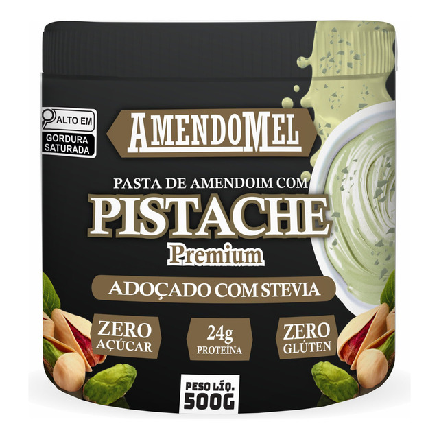 Pasta De Amendoim 500g Sabor Pistache Premium - Amendomel Pasta De Amendoim 500g Sabor Pistache Premium - Amendomel