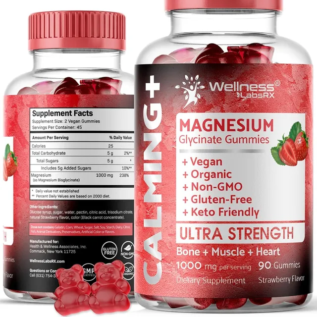 Glicinato De Magnesio 1000 Mg Wellness Labsrx 90 Gomitas