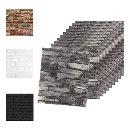 20pcs Panel Decorativo Pared 3d Espuma Impermeable Ladrillo