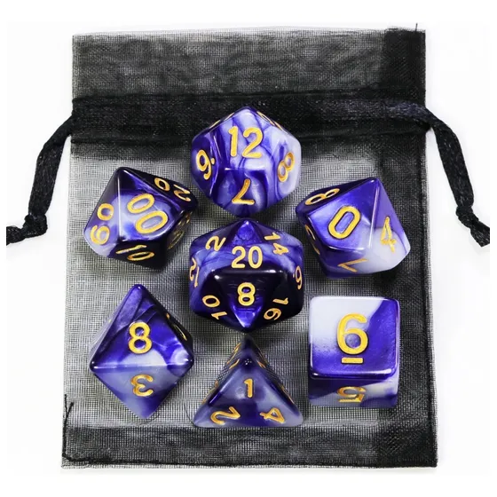 Pack 7 Dados Cartas Tcg Juegos De Rol Juegos De Mesa Violeta