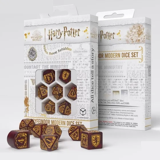 Q Workshop Harry Potter Gryffindor Red Dice Set Dados