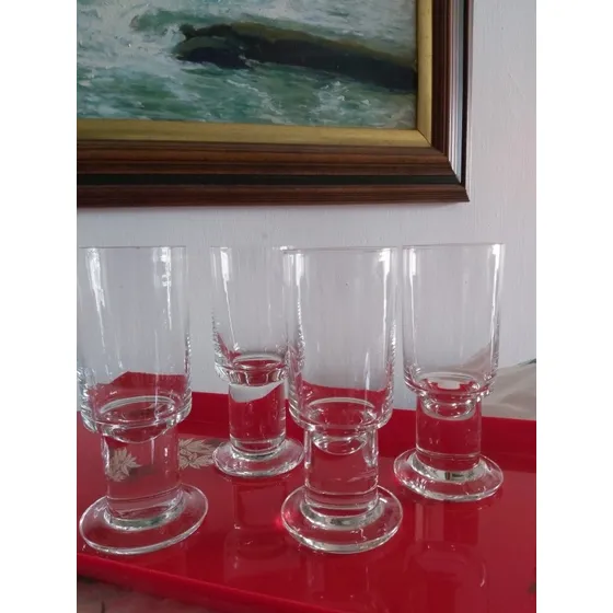 Copas Altas Champagne Fino Cristal Icet Arte Murano 4 Piezas