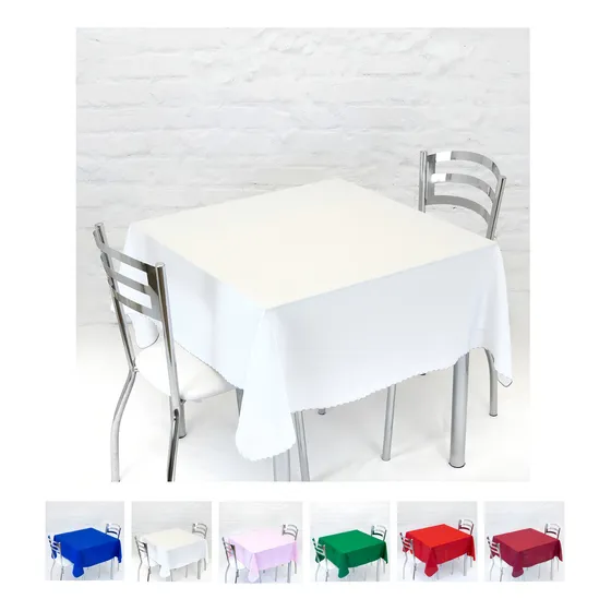 Kit 15 Toalhas De Mesa Cozzilar Lisa  4 Cadeira Buffet Festa Casamento Kit Cor Branco