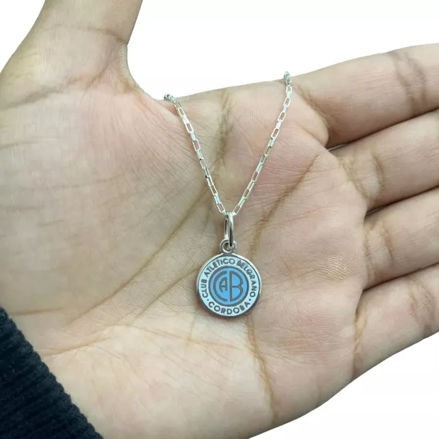 Cadena Dije Plata 925 Escudo Belgrano De Córdoba Futbol