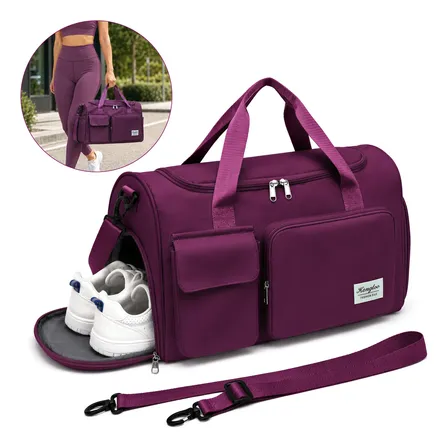 Bolsa Mala De Mão Dobrável Viagem Academia Artigos Tenis Violeta