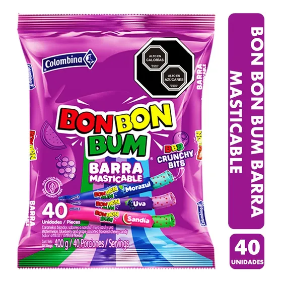 Masticables Bon Bon Bum Sabores Surtidos (bolsa Con 40 Uni)