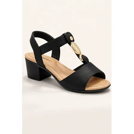 Sandália Comfortflex Feminina Salto Casual Confortavel Macia