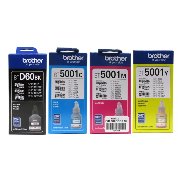 Kit De 4 Tintas Originales Brother -d60bk Bt5001 C M Y