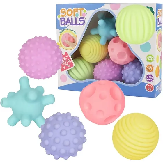 Juego 6 Pelotas Texturizadas Soft Balls Juguetes Para Bebes