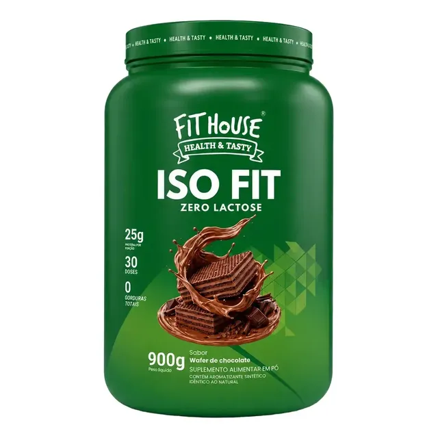 Iso Fit Proteina Isolada Zero Lactose Fit House 900g Wafer De Chocolate