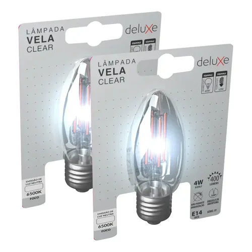 Lâmpada Filamento Led Pera Clear 15w 1500lm E27 4000k Luz Branco