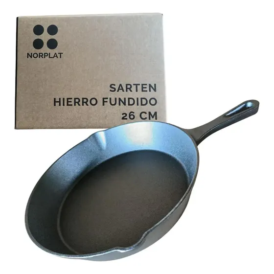 Sarten Hierro Fundido 25.5 Cm Fierro - Norplat Color Negro