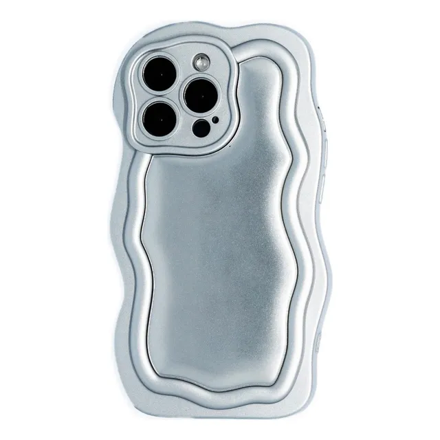 Case Para iPhone Ondas Plateado - Funda Protectora