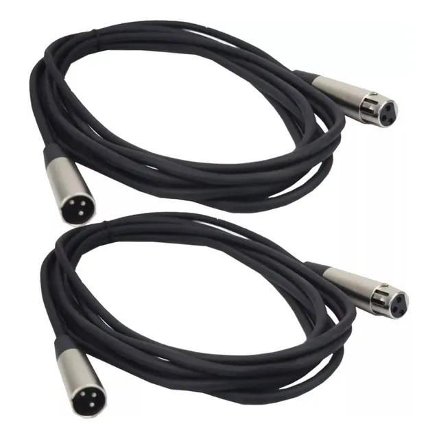 2 Cable 8 Metros Xlr Dmx Jack Canon A Macho Canon Microfono