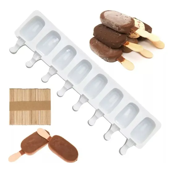 Molde Para Hacer Paletas/ Helados X 8 De Regalo 50 Palitos