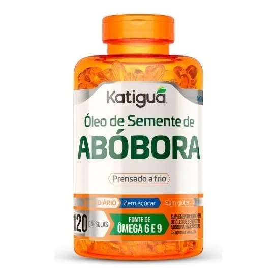 Katigua Oleo de Semente de Abobora 1000mg 120 Cápsulas Sem sabor