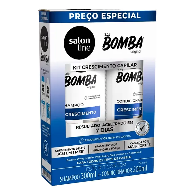 Kit Salon Line Sos Bomba Crescimento Capilar Vegano