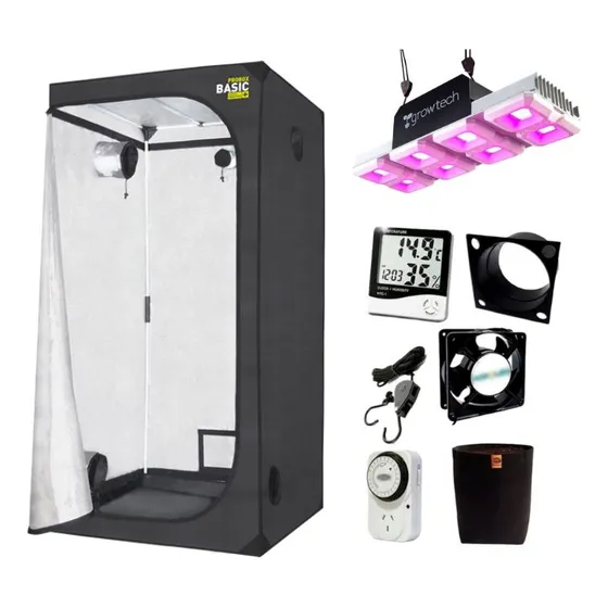 Combo Full Kit Indoor Led Carpa 120x120 + Led 400w Growtech