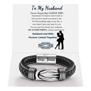 Qwnhoney Pulsera De Aniversario Para Marido, Pulsera De Cuer Qwnhoney Pulsera De Aniversario Para Marido, Pulsera De Cuer