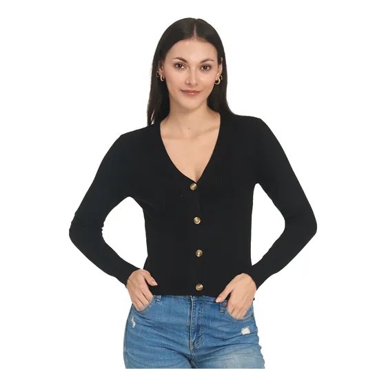 Suéter Básico Con Botones Para Mujer, Modelo 2024