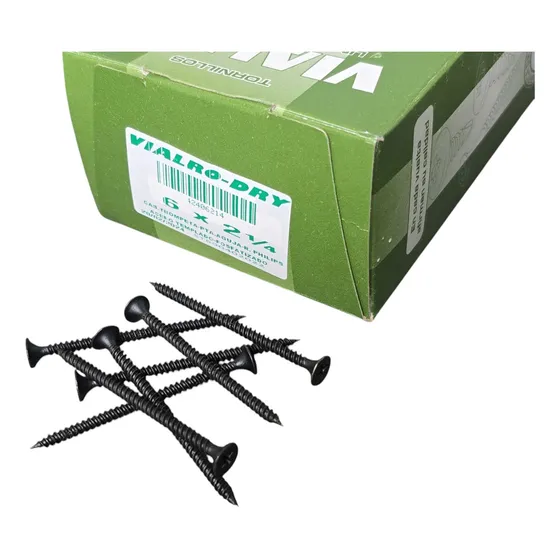 200 Tornillos Drywall Autoperforante 6 X 2 1/4 Paso Fino